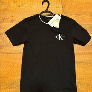 Youth Calvin Klein Black Tee with Logo Accent
